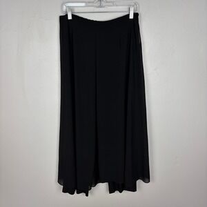 Staples Black Palazzo Pant Overskirt Open Front Lagenlook Whimsygoth Size Medium